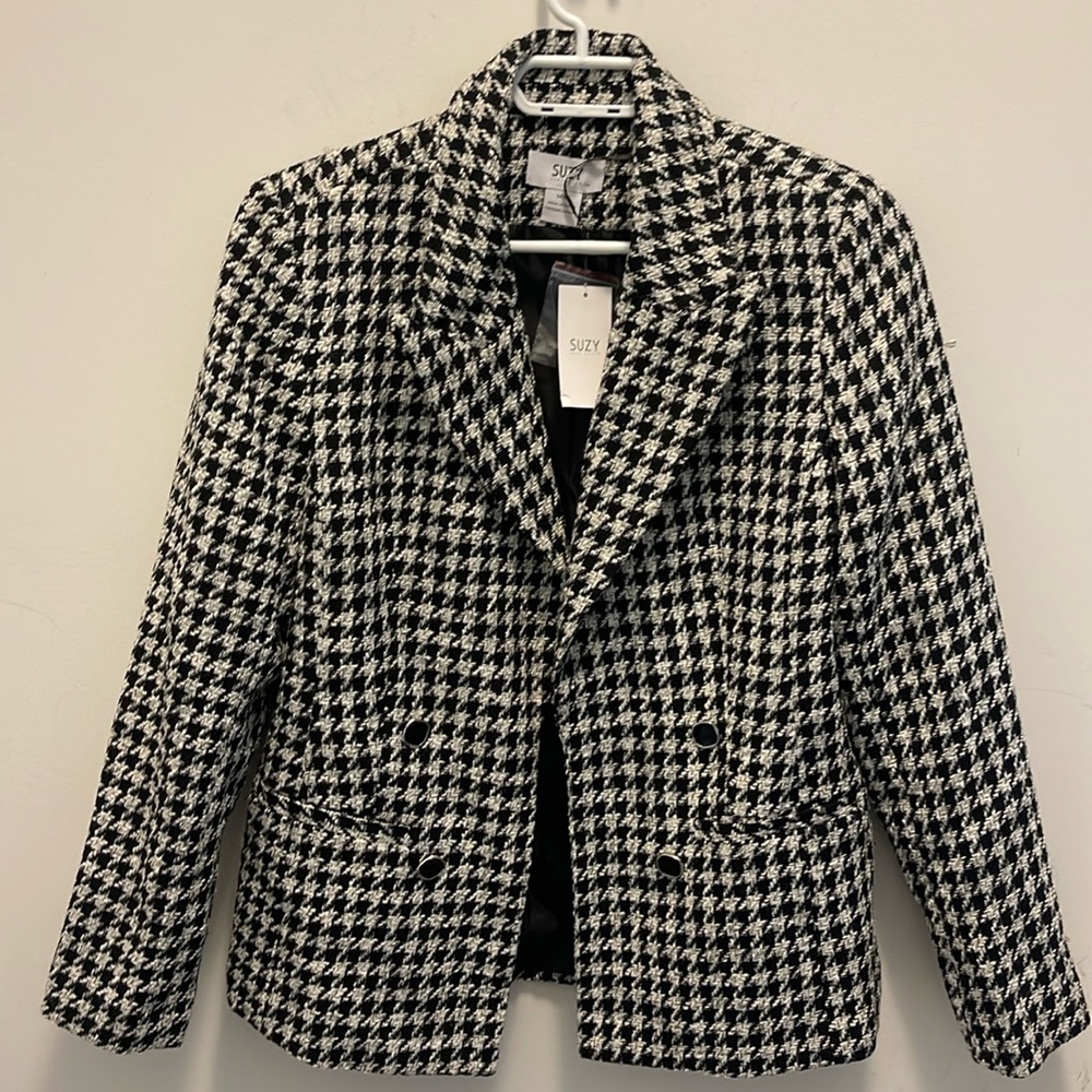 NWT Suzy Shier Houndstooth Blazer